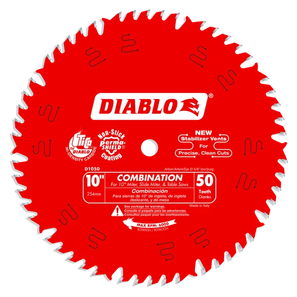 10 in. x 50 Tooth Combination Circular Saw Blade