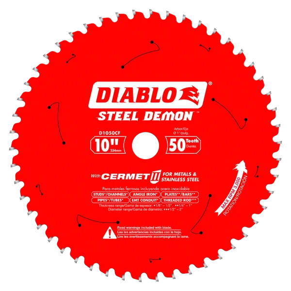10 in. x 50 Tooth Steel Demon Metal Cutting Saw Blade for 3000 Max. RPM Saw