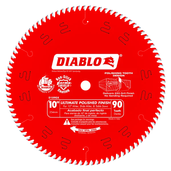 10 in. x 90 Tooth Ultimate Polished Finish Circular Saw Blade