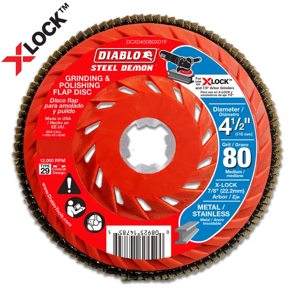 4-1/2 in. 80-Grit Grinding and Polishing Flap Disc for X-Lock and All Grinders