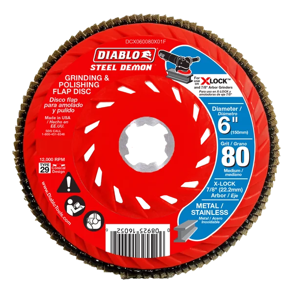 6 in. 80-Grit Flap Disc for X-Lock and All Grinders