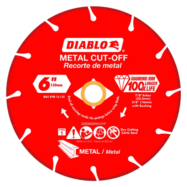 6" Diamond Metal Cut-Off Blade - Type 1