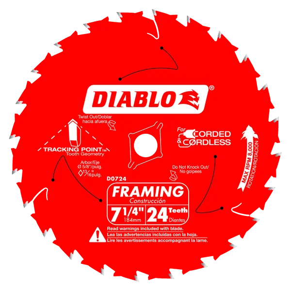 7-1/4 in. 24T Framing Blade with Tracking Point™ Tooth Design
