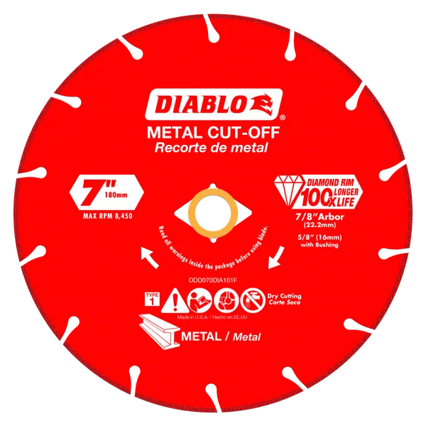 7" Diamond Metal Cut-Off Blade - Type 1